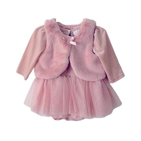 092 The Children's Place Pink Tulle Dress with Vest - Picture 2 of 9